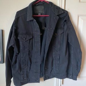 Black Ripped Jean Jacket